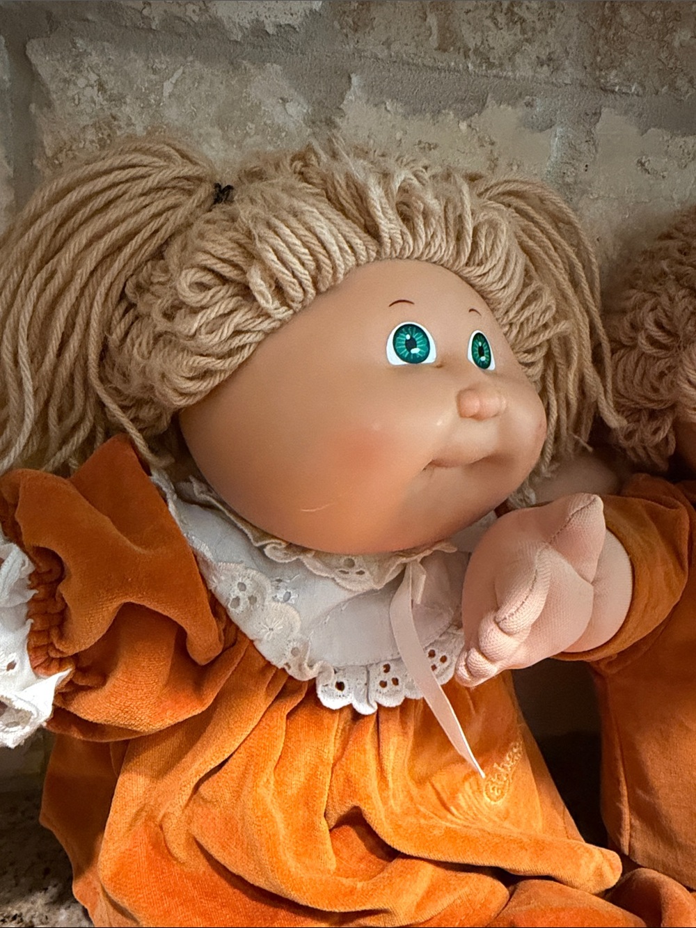 Plush Pair of Orange Outfit Cabbage Patch Dolls (Twins!) - Picture 4 of 4